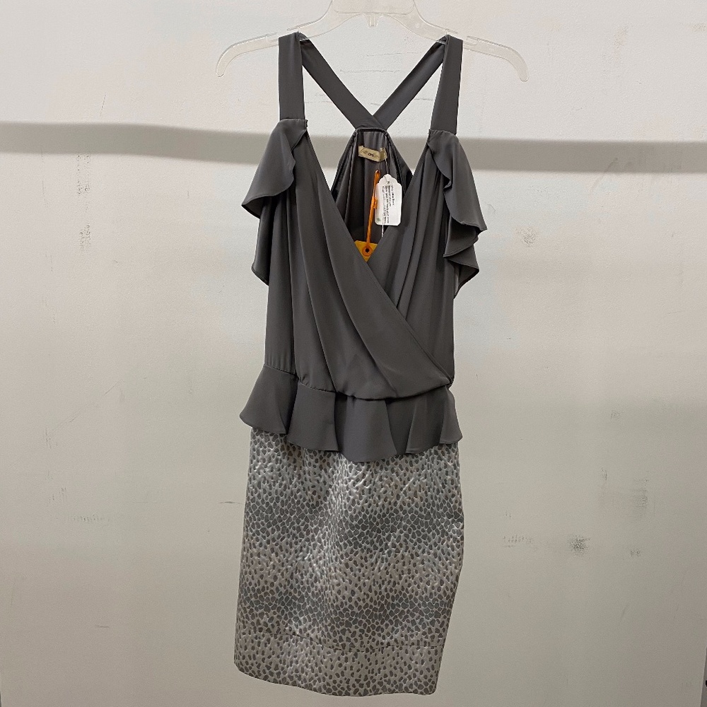 Gray Top and Skirt Cocktail Dress